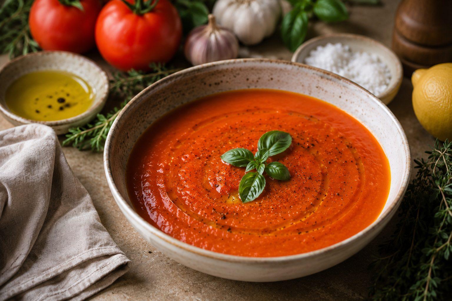Roasted Castellano tomato soup