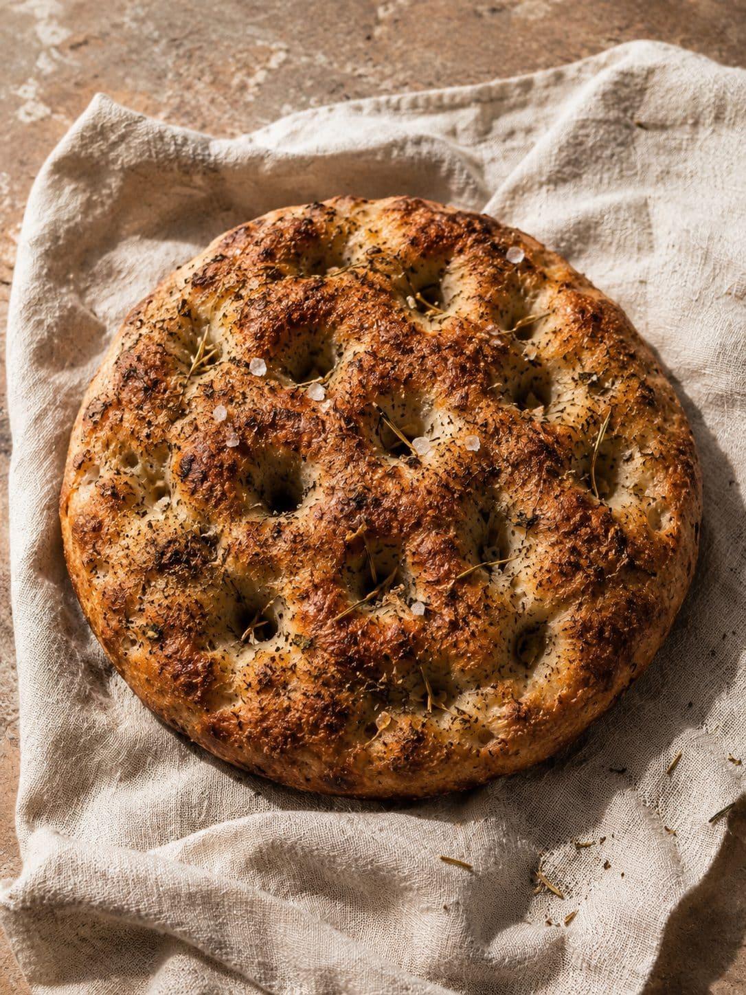 Skinny focaccia with rosemary and sea salt