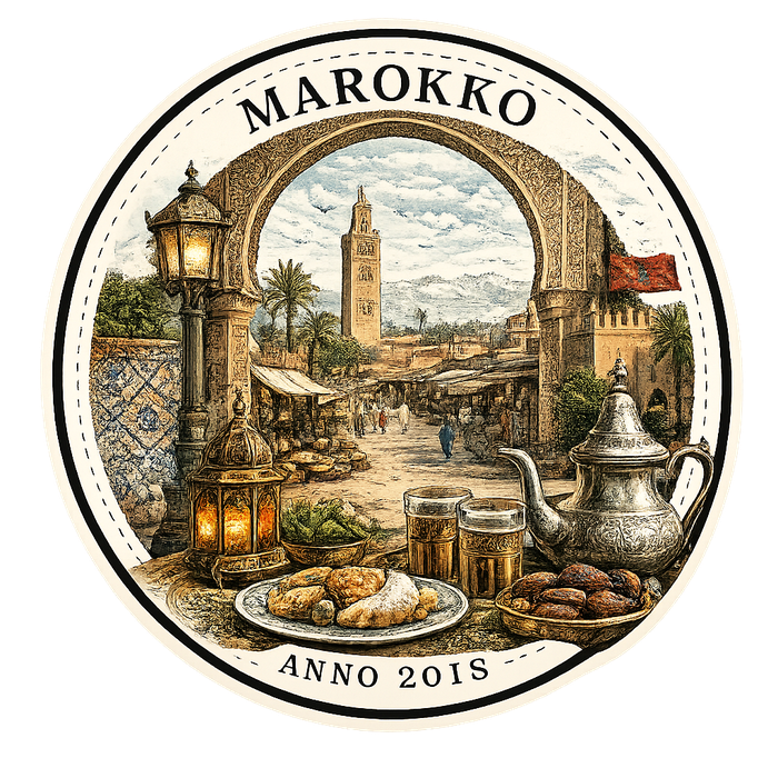 Morocco travel stamp