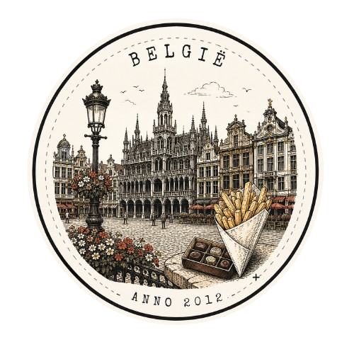 Belgium travel stamp