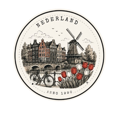 Netherlands travel stamp